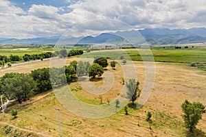 Aerial view of landscape from the Burana tower, Kyrgyzst