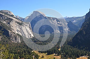 Aerial view of a landscape at Half Dome, Yosemite, California