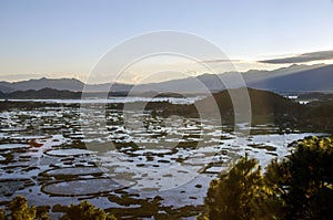 Aerial view and landscape of loktak lake manipur