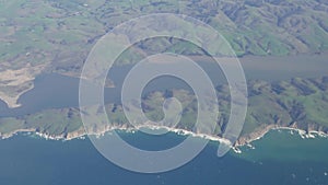 Aerial view of the landscape near Tomales Bay, Inverness