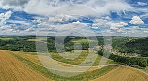 Aerial view of a landscape in Rhineland-Palatinate, Germany