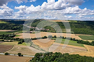 Aerial view of a landscape in Rhineland-Palatinate, Germany