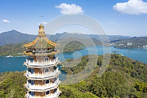 Aerial view Landscape of Sun Moon Lake in Nantou, Taiwan