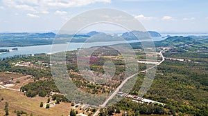 An aerial view of  Lanta noi island and land use of Lanta isaland