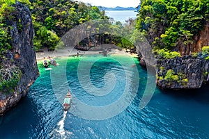 Aerial view of Lao Lading island in Krabi, Thailand. photo