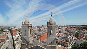 Aerial view of Lapa Church in Porto