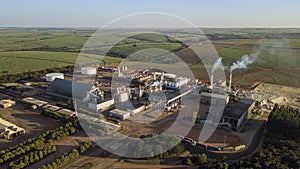 Aerial view of large biofuel plant