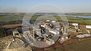 Aerial view of large biofuel plant