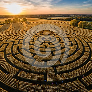 Aerial view of a large corn