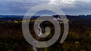 Aerial View of a Large Outdoor Christmas Display