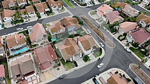 Aerial view of large-scale residential neighborhood, Irvine, California