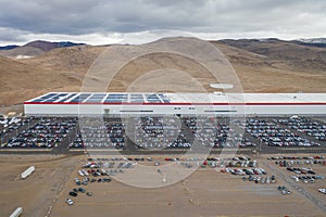 Tesla Gigafactory building viewed from overhead