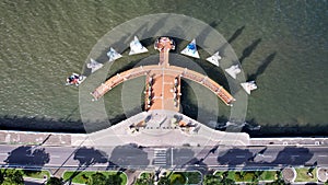 Aerial view of Largo da Gente Sergipana in Aracaju, Sergipe, Brazil.