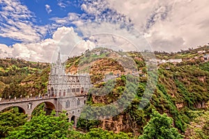 Aerial View Of Las Lajas Cathedral In Ipiales, Colombia photo
