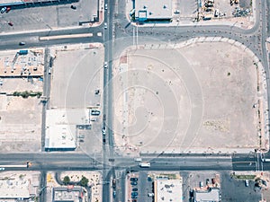 Aerial view of the Las Vegas from above.