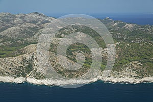 Aerial view of Lastovo island