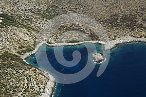 Aerial view of Lastovo island