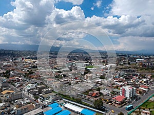 Aerial view latacunga city photo