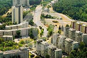 Aerial view of Lazdynai, Vilnius, Lithuania