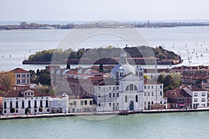 Aerial view of Le Zitelle in Venice photo