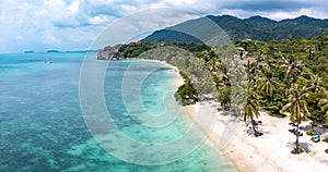 Aerial view of Leela Beach in koh Phangan, Thailand