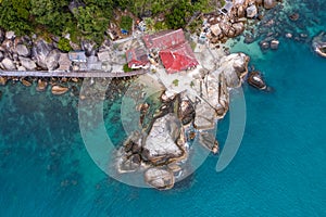 Aerial view of Leela Beach in koh Phangan, Thailand