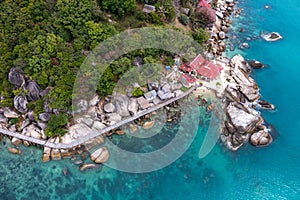 Aerial view of Leela Beach in koh Phangan, Thailand