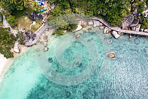 Aerial view of Leela Beach in koh Phangan, Thailand