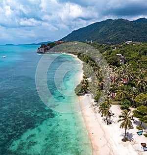 Aerial view of Leela Beach in koh Phangan, Thailand