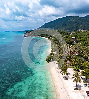 Aerial view of Leela Beach in koh Phangan, Thailand