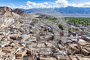 Aerial view of Leh old town, India