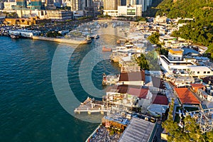 Aerial view Lei Yue Mun of Hong Kong