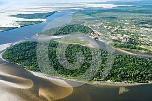 Aerial view of Lencois Maranhenses National Park, Brazil photo