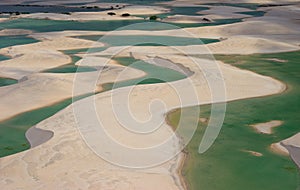 Aerial view of Lencois Maranhenses National Park, Maranhao, Brazil