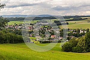 Aerial view of Letohrad, Czech Republ