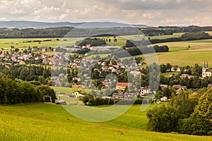 Aerial view of Letohrad, Czech Republ