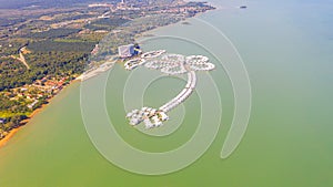 Aerial view of the Lexis Hibiscus Hotel Port Dickson, off the Malaysia coast photo