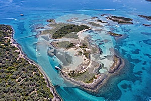 Aerial view of Lichadonisia island in North Evia, Greece