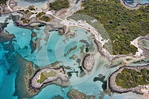 Aerial view of Lichadonisia island in North Evia, Greece