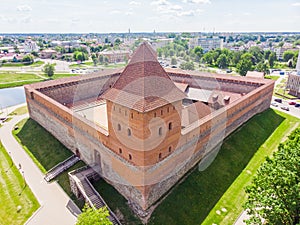 Aerial View of the Lida Castle. Belarus. photo