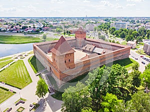 Aerial View of the Lida Castle. Belarus.