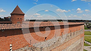 Aerial view of Lida Castle. The city of Lida. Belarus.