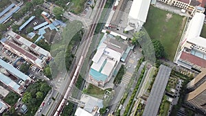 Aerial view light rail transit LRT Kelana Jaya Line Sentul to Titiwangsa Station