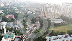 Aerial View Light Rail Transit LRT Kelana Jaya Line Sentul to Titiwangsa Station