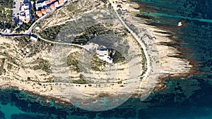 Aerial view of the lighthouse of Cabo Huertas, in the Spanish Mediterranean coast. photo