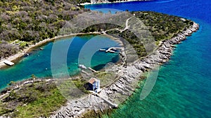 Aerial view of lighthouse, Croatia