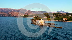 Aerial view of lighthouse of Saint Theodore in Lassi, Argostoli, Kefalonia island in Greece. Saint Theodore lighthouse in