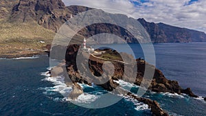 Aerial view of the lighthouse Teno on The Tenerife, Canary Islands