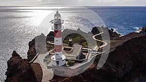 Aerial view of the lighthouse Teno on The Tenerife, Canary Islands