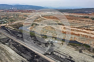Aerial View from the lignite mine in Ptolemaida, Greece